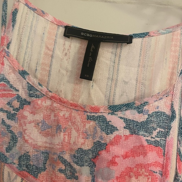 BCBGMaxazria Size XS Pink Floral and Aztec Print Lydea Sundress - Picture 4 of 6